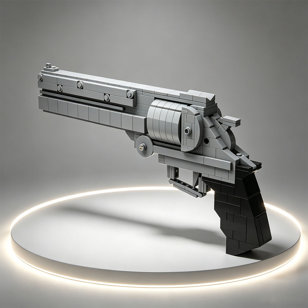 Model Kit Revolver - MOC Building Blocks Small Particle Pistol