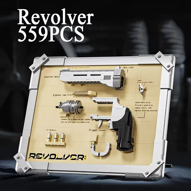 Model Kit Revolver - Mechanical Revolver Model Building Blocks MOC: