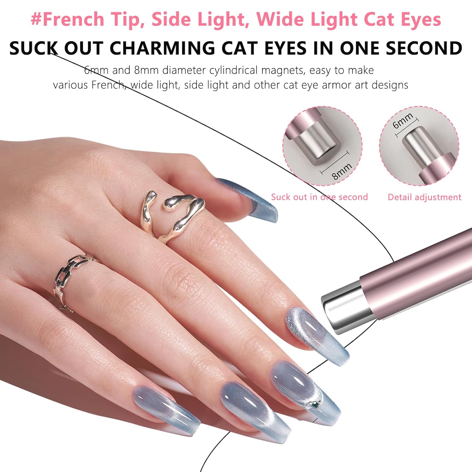 1/2Pcs Nail Cat Eye Magnetic B - Sanding Stick Set recension och pris