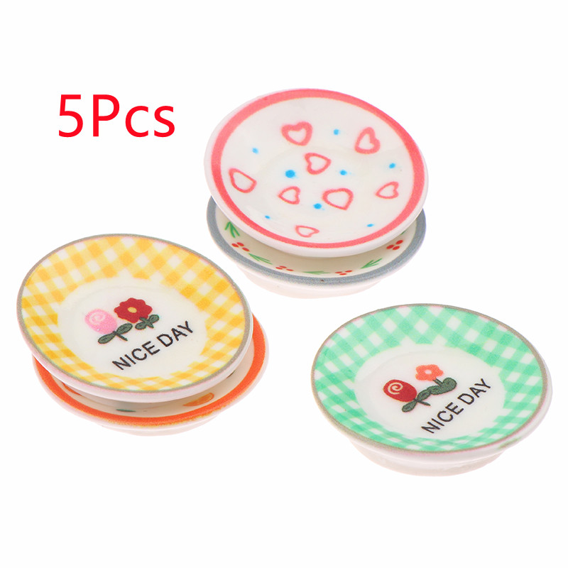 5Pcs 1/12 Dollhouse Mini Plate - Model Kitchen Set recension och pris