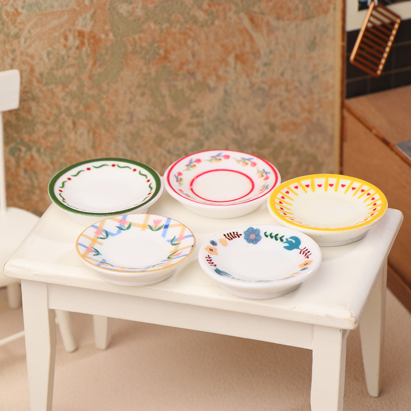 5Pcs 1/12 Dollhouse Mini Plate - Model Kitchen Set recension och pris