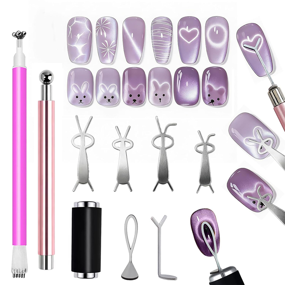 10Pcs Cat Eye Nail Magnet Set  - Sanding Stick Set recension och pris