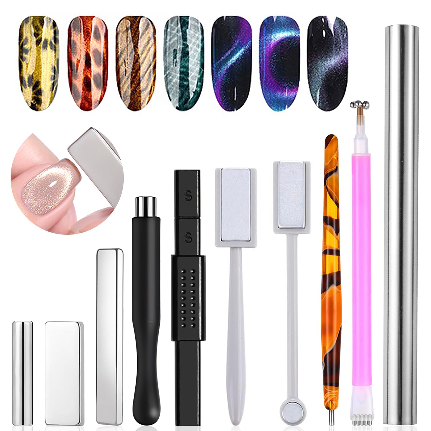 10Pcs Cat Eye Magnet Set Nail  - Sanding Stick Set recension och pris