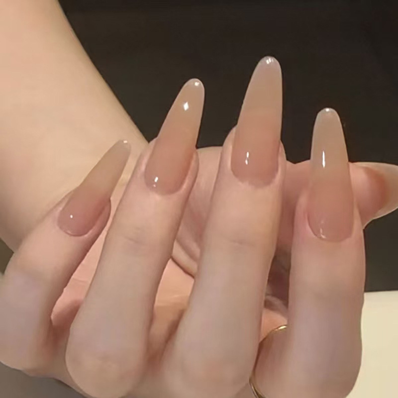 24 Pcs Nude Simple False Nails - Sanding Stick Set recension och pris